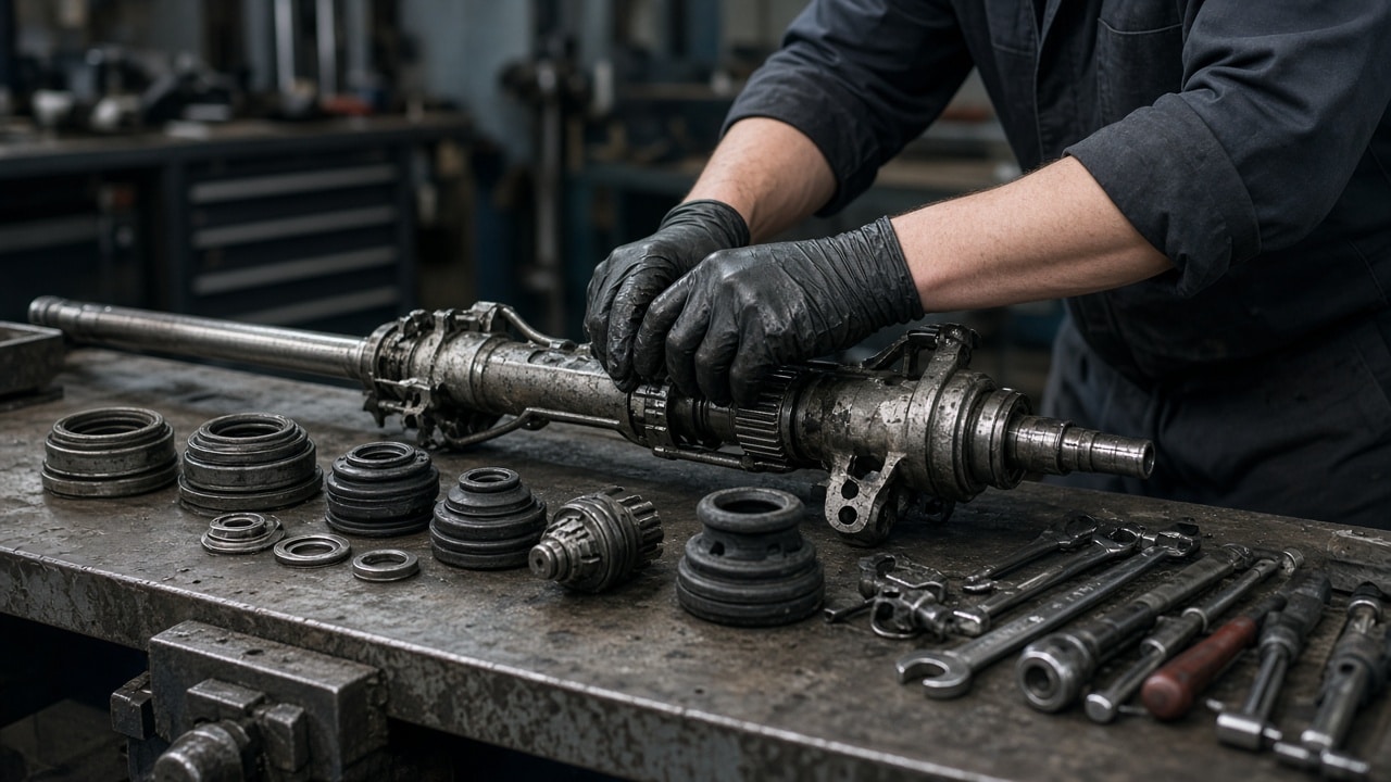 Dismantling — technician disassembling rack